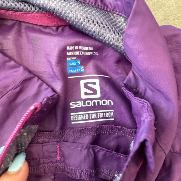 Vintage Y2K Salomon Clima Wind Purple Lightweight Windbreaker Hiking Jacket S - Picture 5 of 5